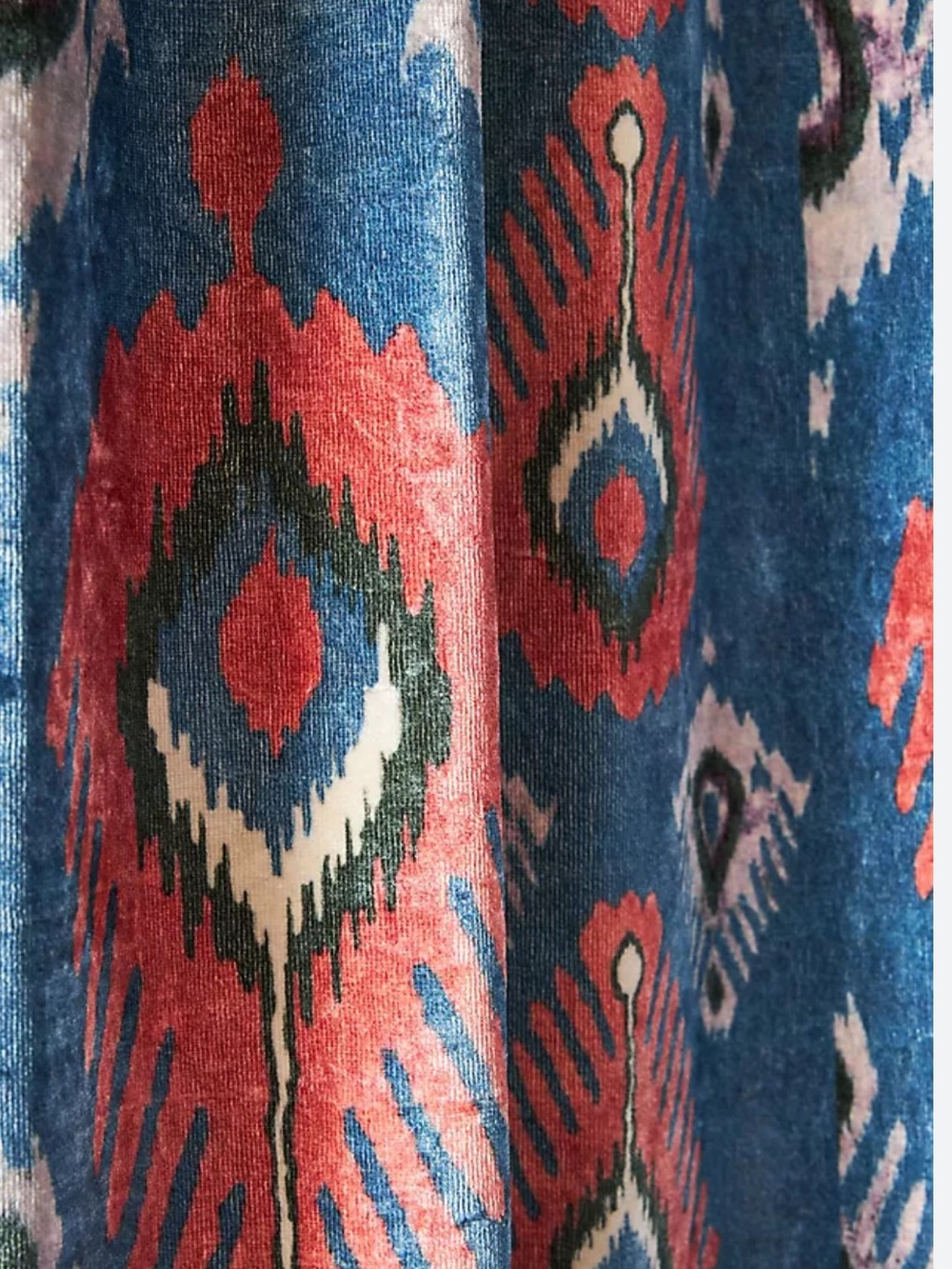 Anthropologie Vibrant Velvet Curtain Psnel Single
